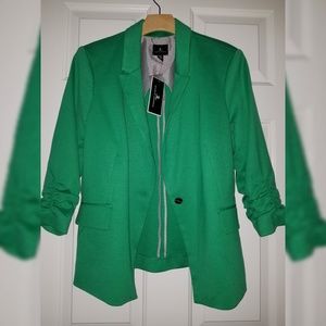 Green cotton blazer